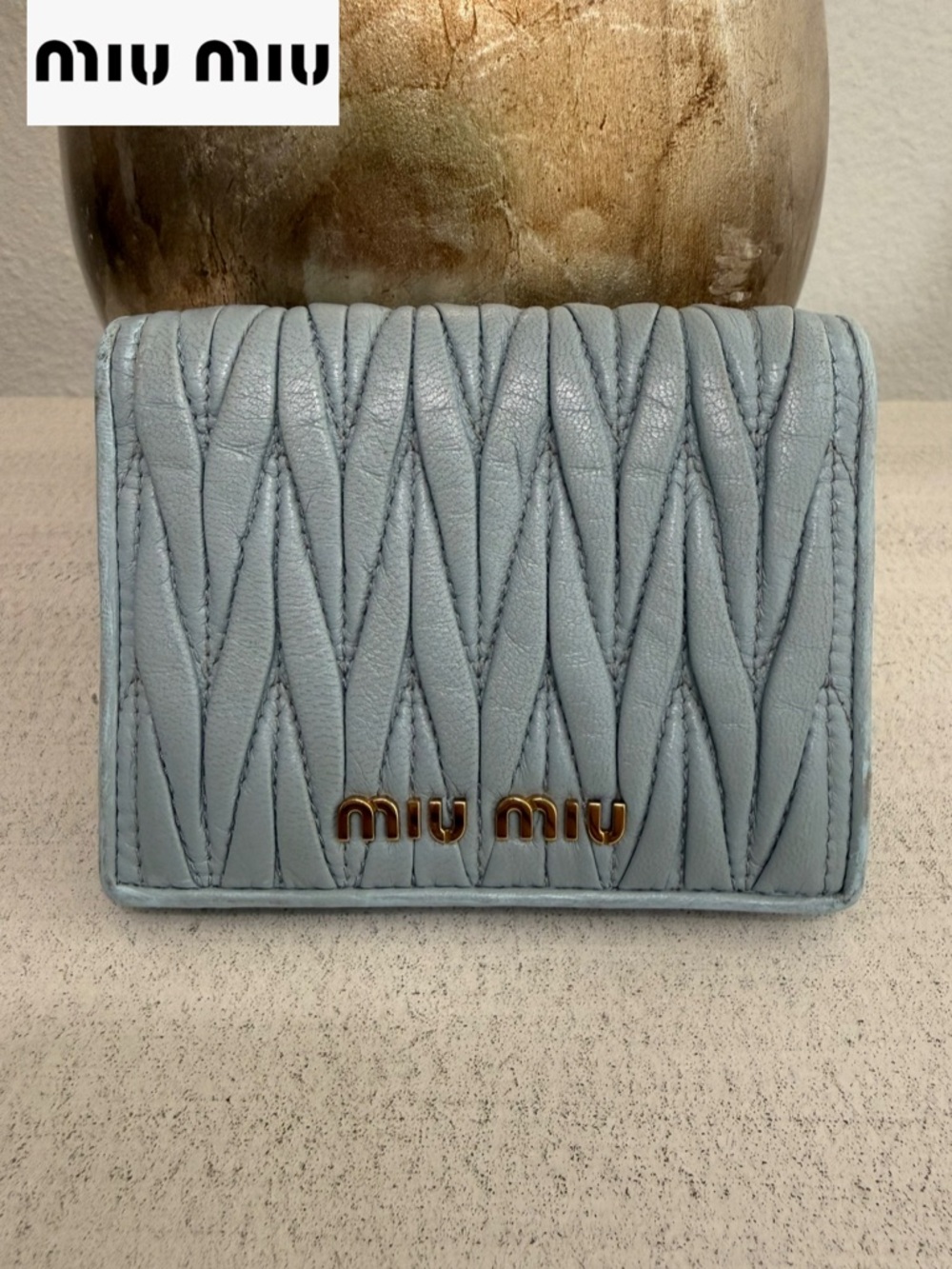 MIU MIU Matelassé Nappa Leather Bifold Wallet